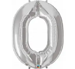 Number 0 Silver Megaloon (86cm)