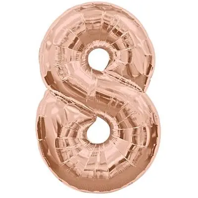 Number 8 Rose Gold Megaloon (86cm)