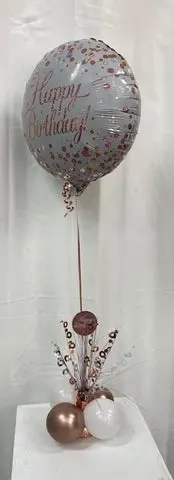 Rose Gold Happy Birthday Table Arrangement