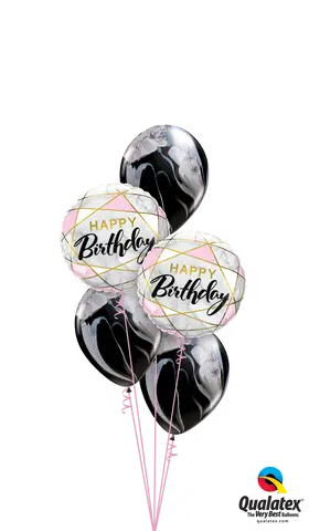 Happy Birthday Marble Balloon Bouquet