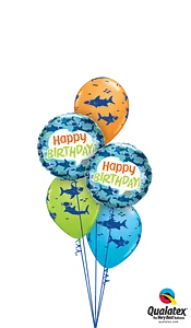 Shark Happy Birthday Balloon Bouquet