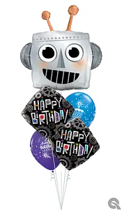 Happy Birthday Robot Balloon Bouquet