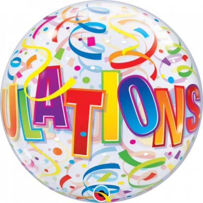Congratulations Streamers Bubble Balloon