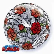 I Love You Roses Filigree Bubble Balloon