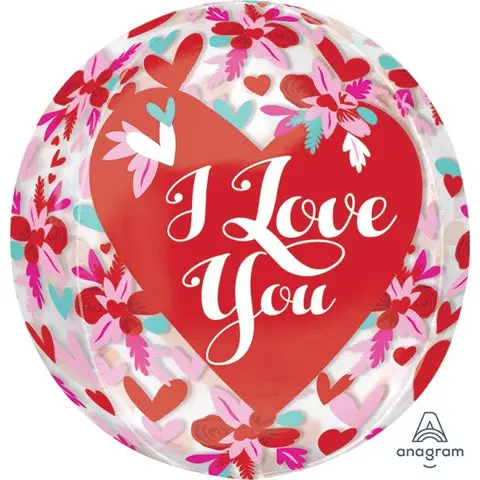 I Love You Flowers Orbz Balloon