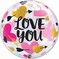 Love you Struck Hearts Bubble Balloon