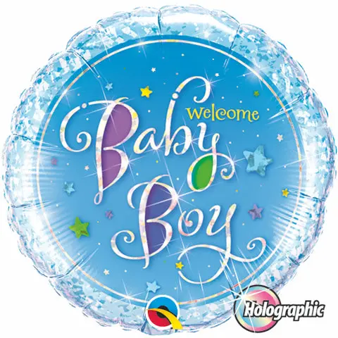 Welcome Baby Boy Holographic