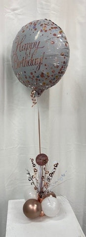 Rose Gold Happy Birthday Table Arrangement