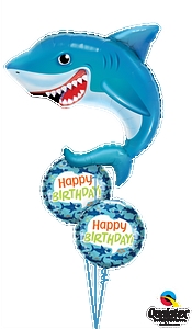 Shark Shape Happy Birthday Balloon Bouquet