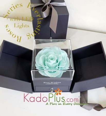 Everlasting Tiffany Blue Rose Box