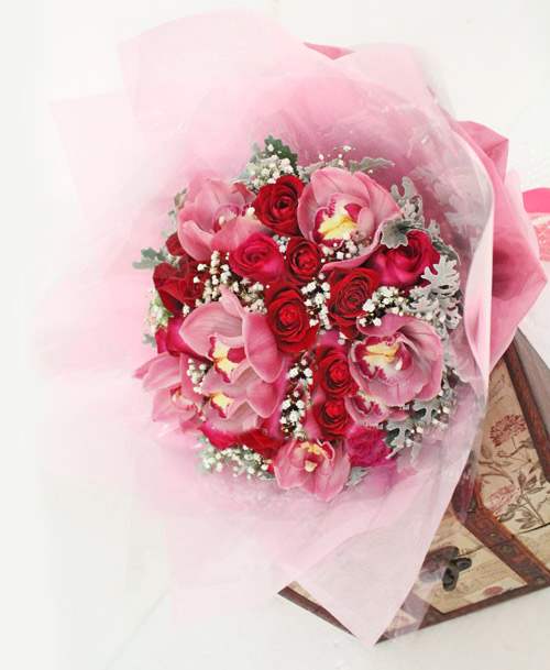 Cymbidiums and Roses