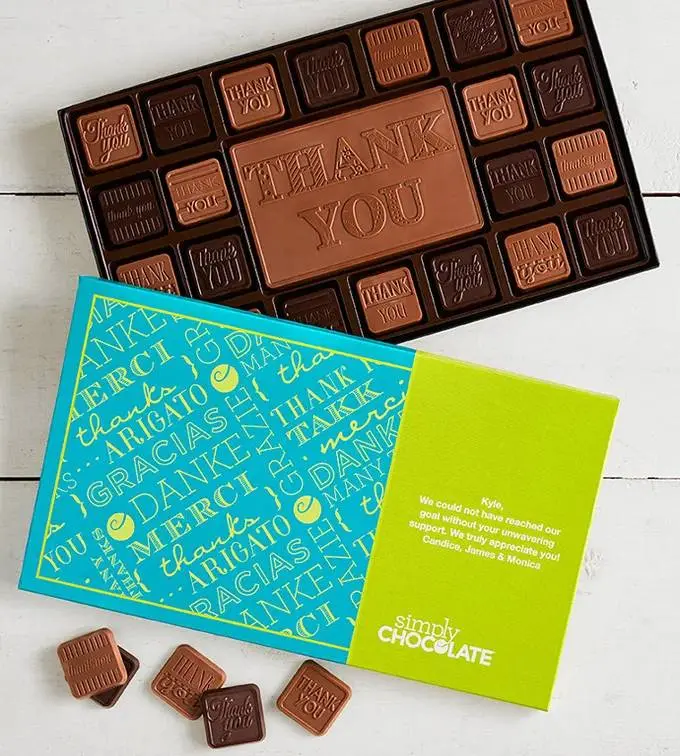 Simply Chocolate Thank You Personalized Box