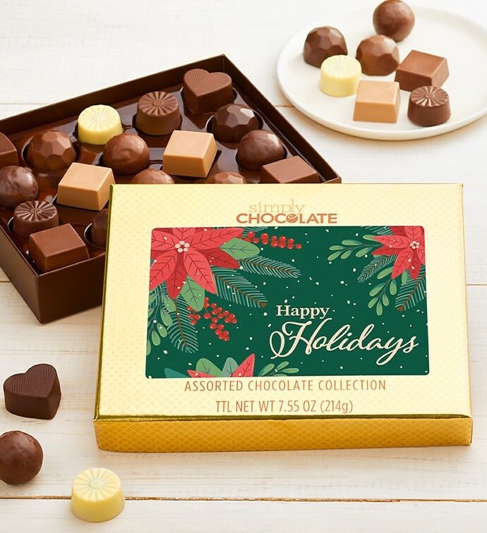 Simply Chocolate Happy Holidays 18pc Choc Box
