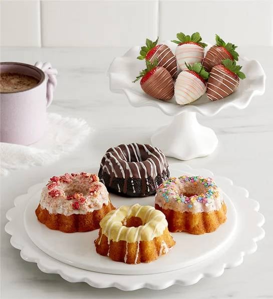 Signature Bundt Cake Assortment with Mother’s Day Drizzled Strawberries (Signature Bundt Cake Assortment)