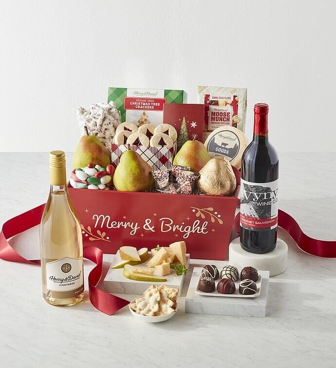 Christmas Gift Basket with Wine
