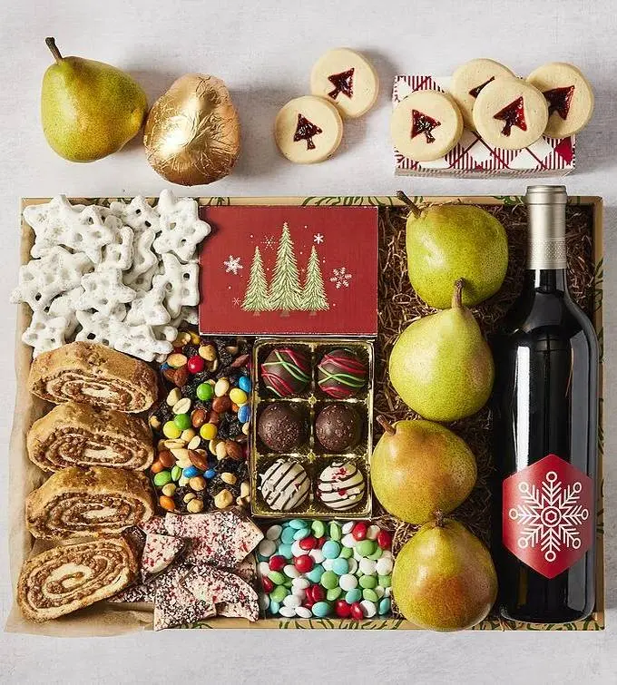 Grand Christmas Gift Box with Wine