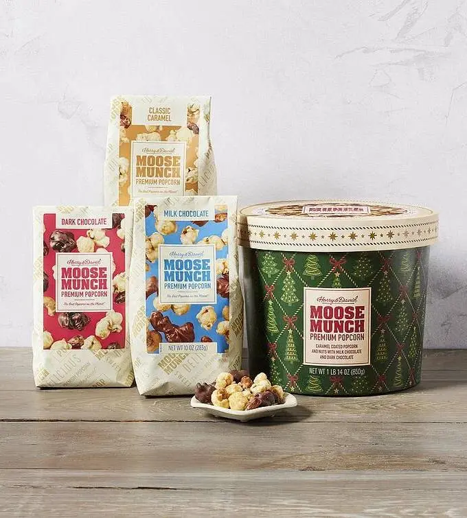 Moose Munch Premium Popcorn Holiday Drum