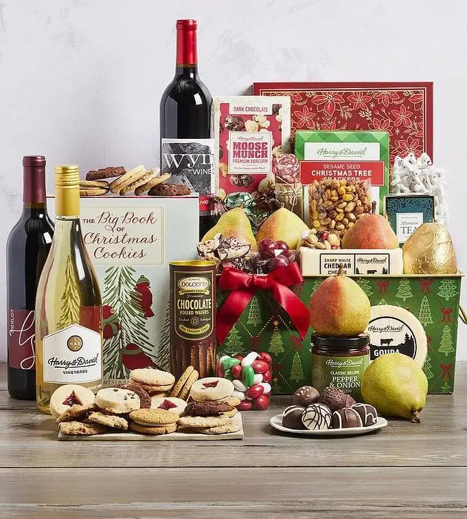 Ultimate Christmas Gift Basket with Wine
