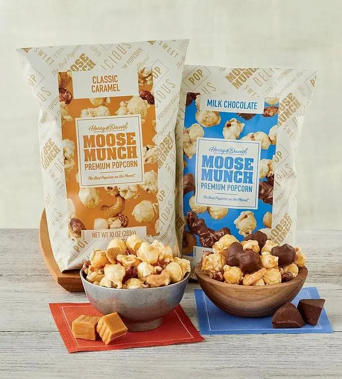 Moose Munch Premium Popcorn - Milk Chocolate and Caramel Mix Duo