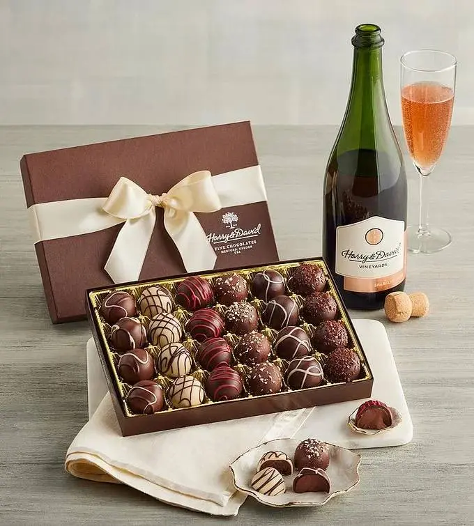 Chocolate Truffles and Sparkling Rose