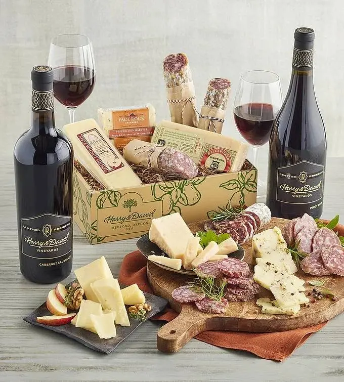 Charcuterie and Cheese Assortment with Harry & David Reserve Red Wine Duo