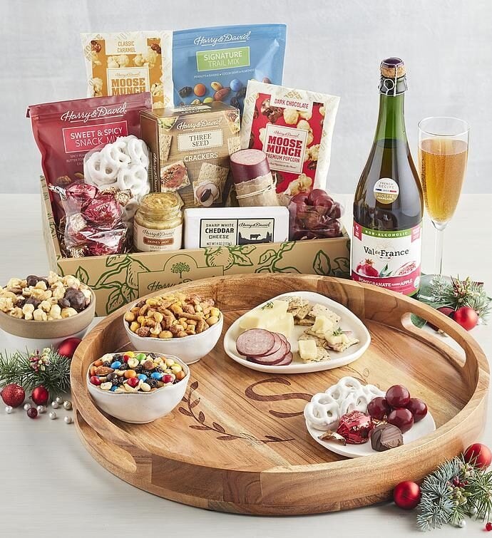 Christmas Snacks and Sparkler with Personalized Wooden Tray