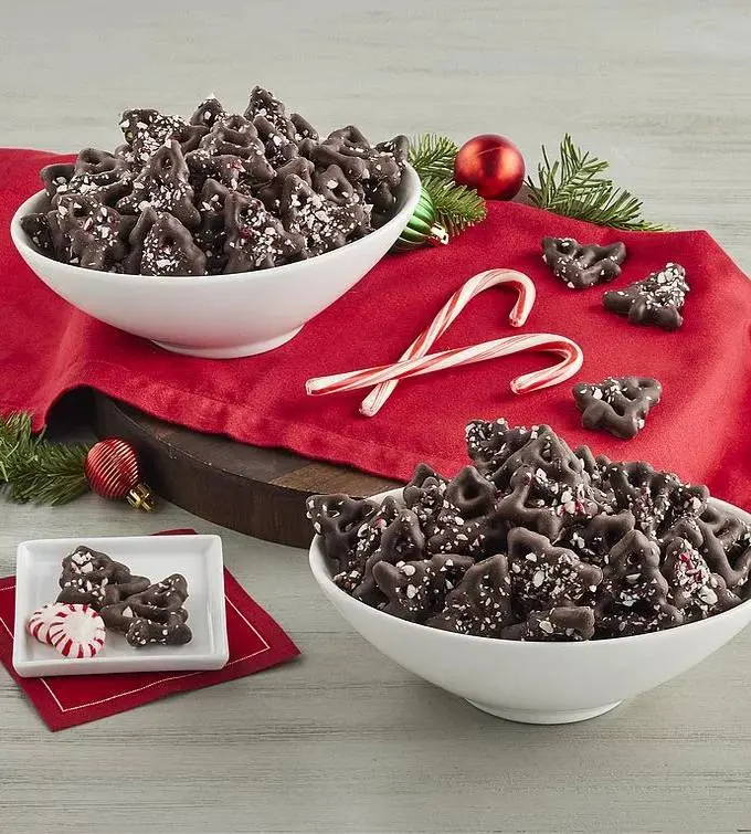 Bear Creek Snacks Chocolaty Peppermint Tree Pretzels 2-Pack