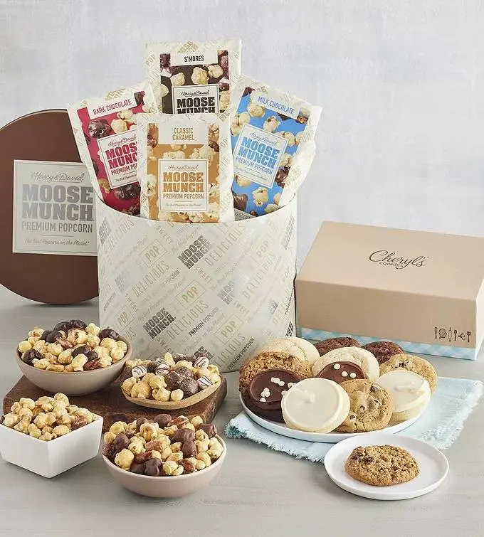 Moose Munch Premium Popcorn Classic Tin with Cheryl's Cookies