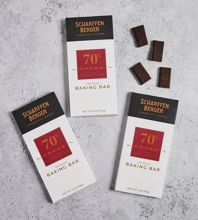 Scharffen Berger 70% Cacao Bittersweet Dark Chocolate Baking Bars - 3 Pack
