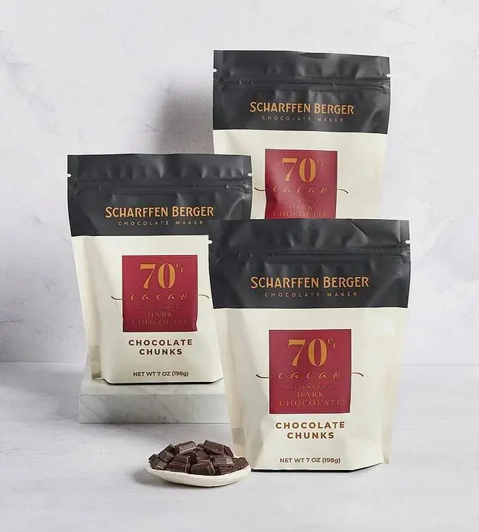 Scharffen Berger 70% Cacao Bittersweet Dark Chocolate Baking Chunks - 3 Pack