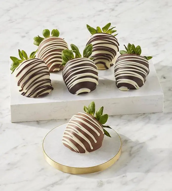 Harry & David Belgian Chocolate Hand-Dipped Strawberries Medley - 6 Count