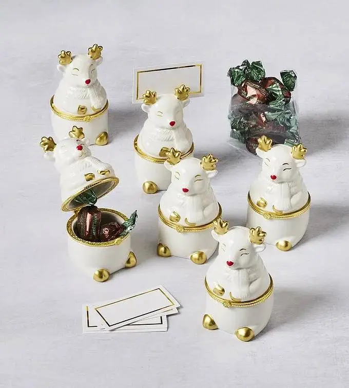 Holiday Reindeer Truffle Holders - Set of 6
