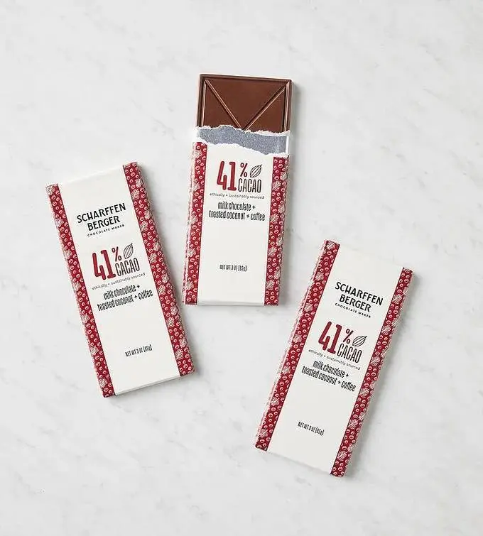 Scharffen Berger 41% Milk Chocolate + Toasted Coconut + Coffee Bar - 3 Pack