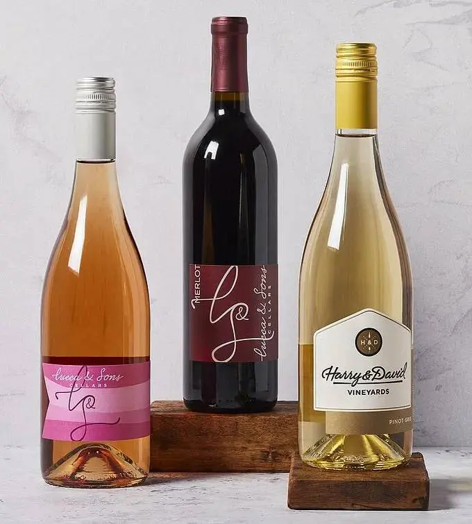 Red, White, and Rose Wine Trio