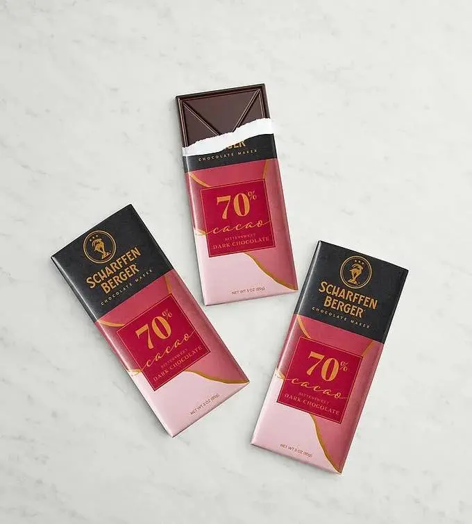 Scharffen Berger 70% Cacao Bittersweet Dark Chocolate - 3 Pack