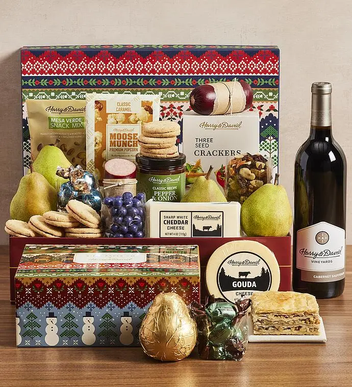 RIFLE PAPER CO. Grand Holiday Gift Box with Wine
