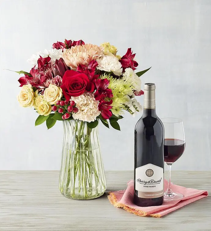 Frosted Gingerbread Bouquet and Wine