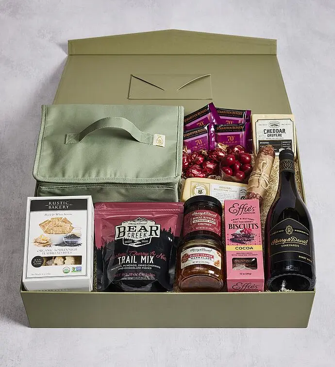 Premium Sweet and Savory Gift Box with Wine