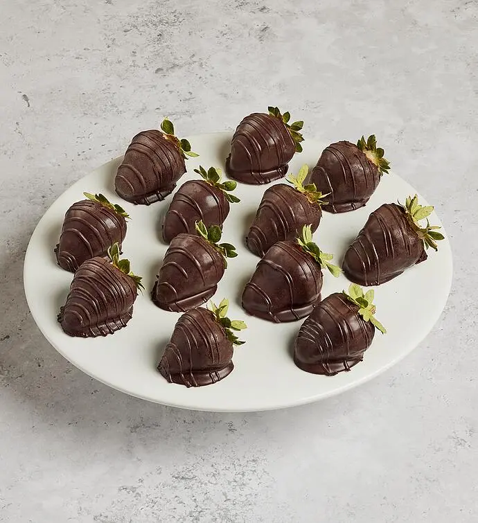 Scharffen Berger™ Dark Chocolate Hand-Dipped Strawberries - 12 Count