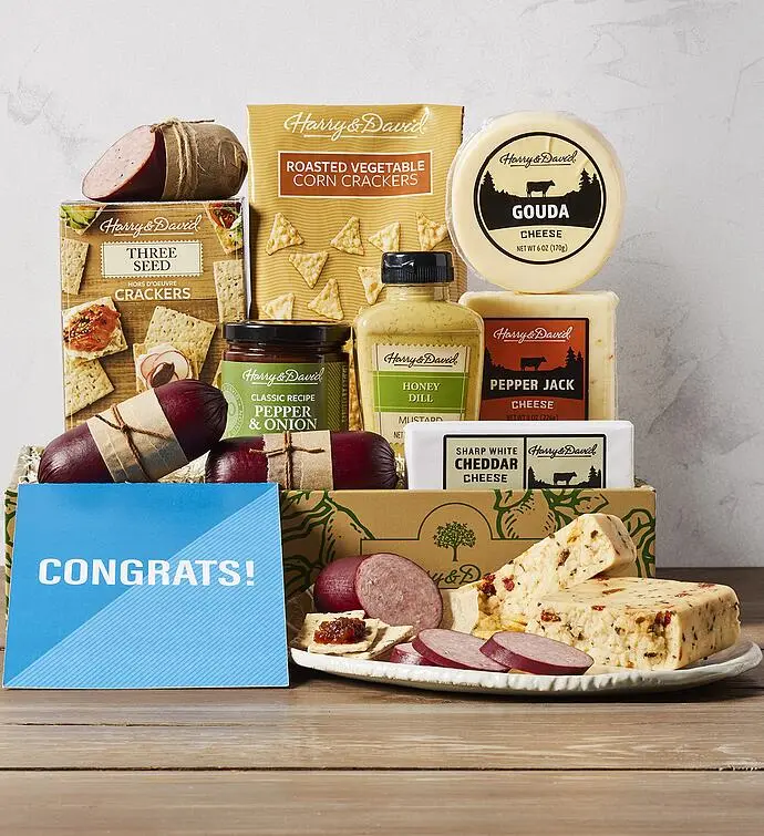 "Congratulations" Meat and Cheese Gift Box