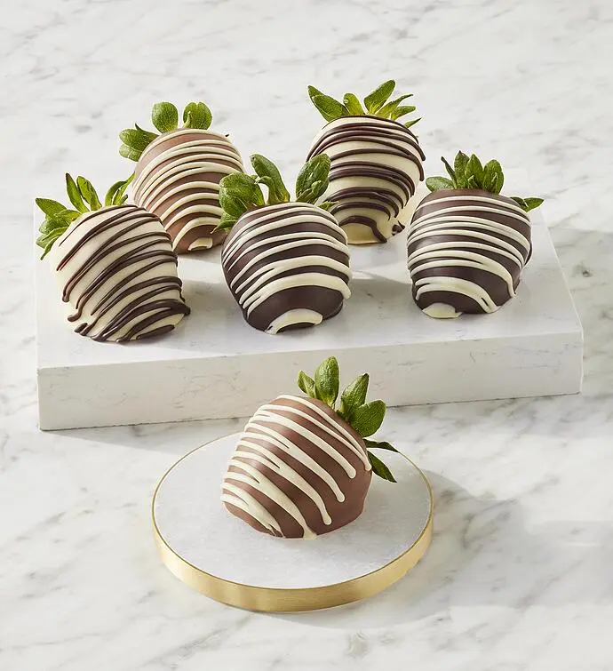 Belgian Chocolate Hand-Dipped Strawberries Medley - 6 Count