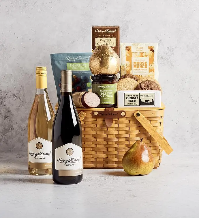 Picnic Basket Gift with Wine