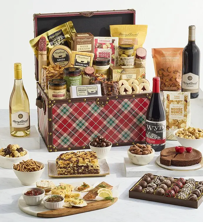 Gourmet Celebration Chest with Wine