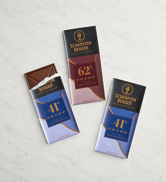 Scharffen Berger® Rich Milk and Semisweet Chocolate Bar Trio