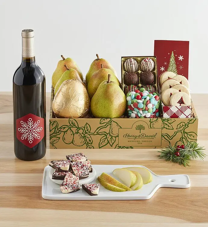 Deluxe Christmas Gift Box with Wine