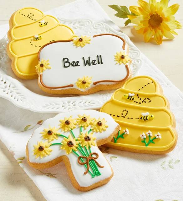 Bee Well Soon! Artisan Iced Cookies (Bee Well Artisan Iced Cookies - 4ct)
