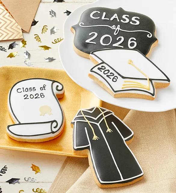 2026 Graduation Artisan Iced Cookies (Graduation Diploma Artisan Iced Cookies - set of 4)