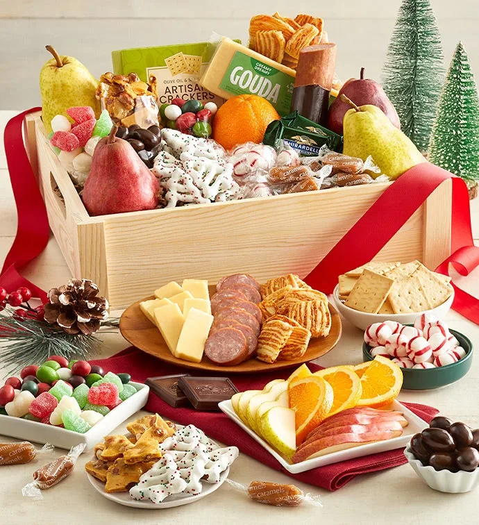 Holiday Tree Fruit & Sweets Crate (Holiday Fruit & Sweets Crate Large)