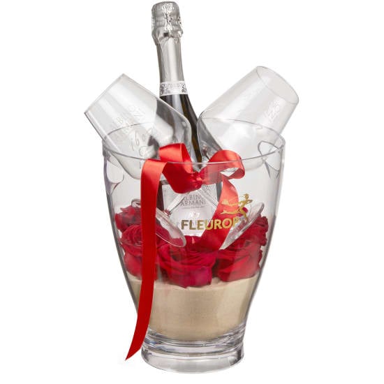 Sweet Romance with Prosecco Albino Armani DOC (75 cl) incl. ice bucket and two Â«ConnaisseurÂ» glasses