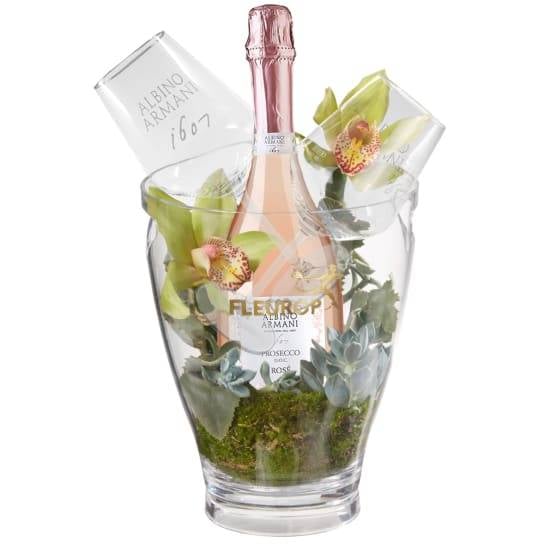 In Harmony with Nature Prosecco Rose Albino Armani DOC (75 cl) incl. ice bucket and two «Connaisseur» glasses